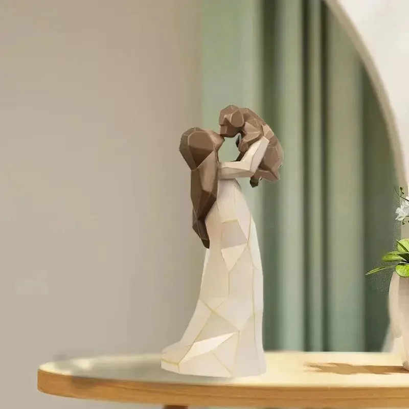 Escultura de Resina Menina com Cachorro — detalhe