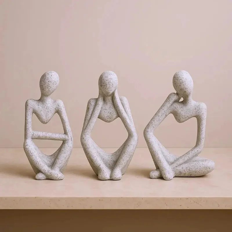 Escultura Decorativa O Pensador 3 Peças — detalhe