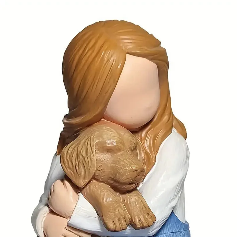 Escultura Menina e Golden Retriever — vista complementar