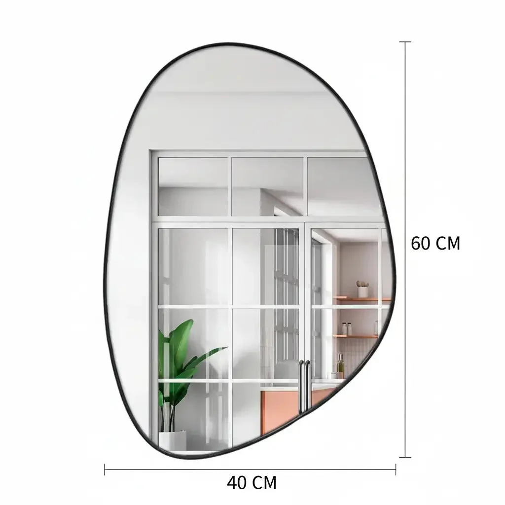 Espelho Orgânico 60×40 com Alça em Couro — vista complementar