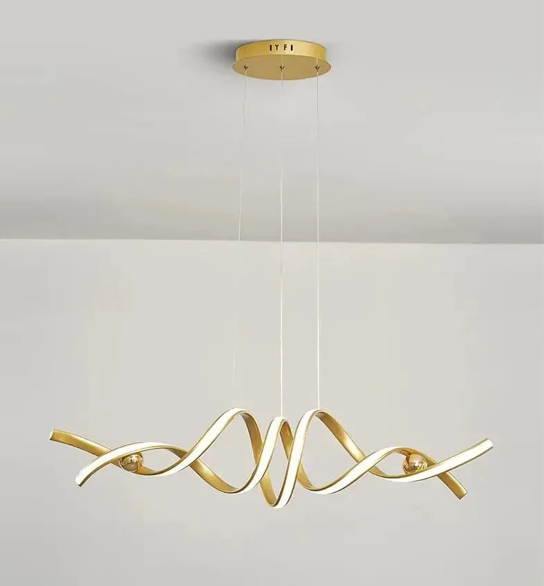 Lustre Pendente de Linear Ondas Minimalista