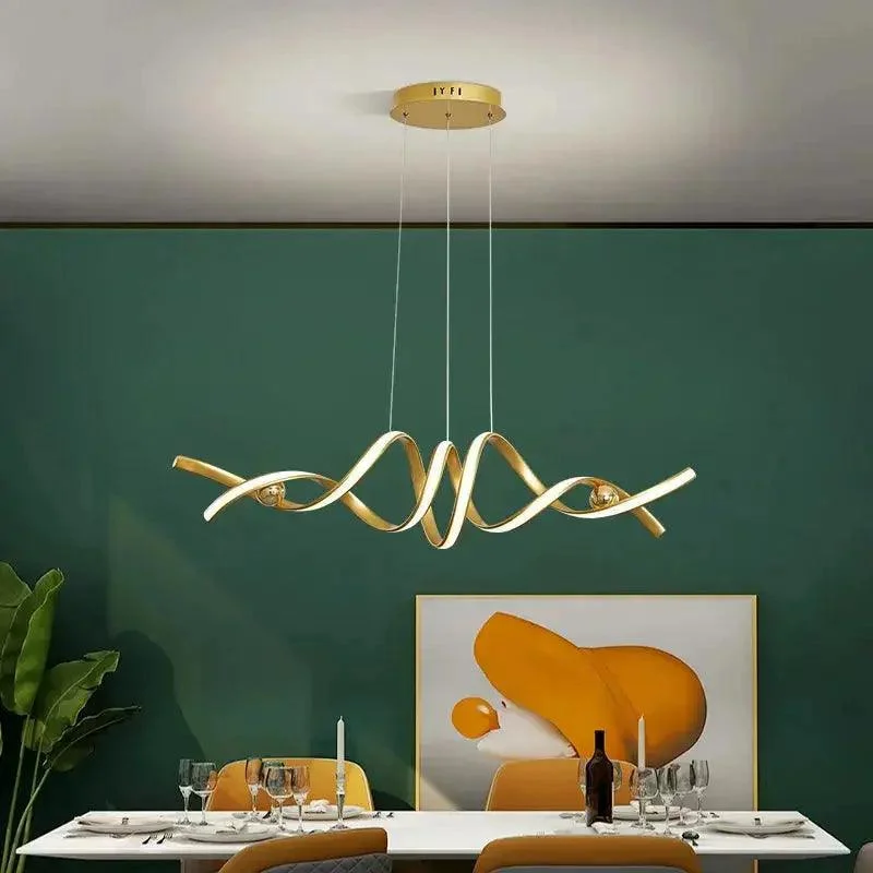 Lustre Pendente de Linear Ondas Minimalista — detalhe