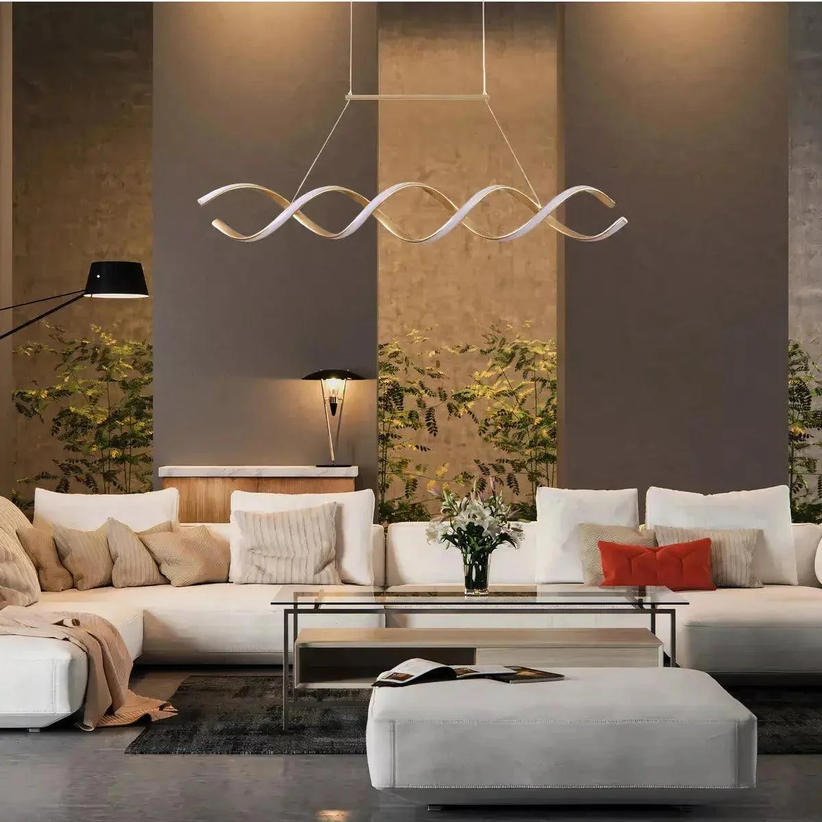 Pendente Led Lustre Preto/Dourado Para Sala de Jantar Decoração — detalhe