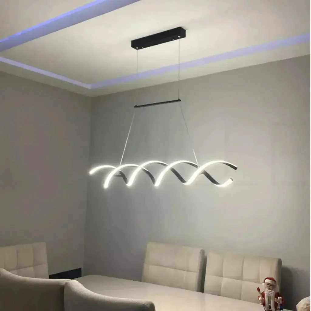 Pendente Led Lustre Preto/Dourado Para Sala de Jantar Decoração — vista complementar