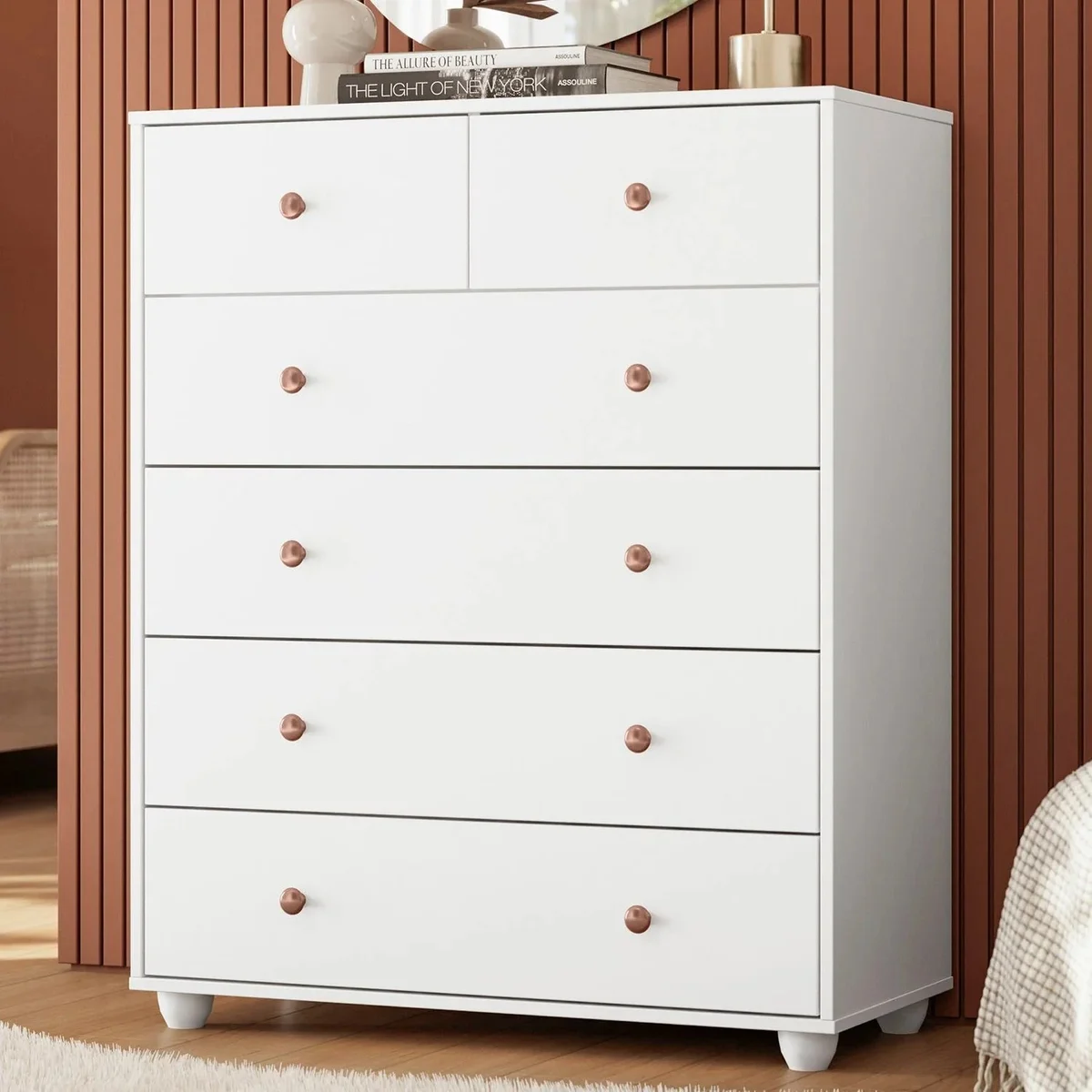 Cômoda 6 Gavetas 90cm Branco Vittoria — detalhe